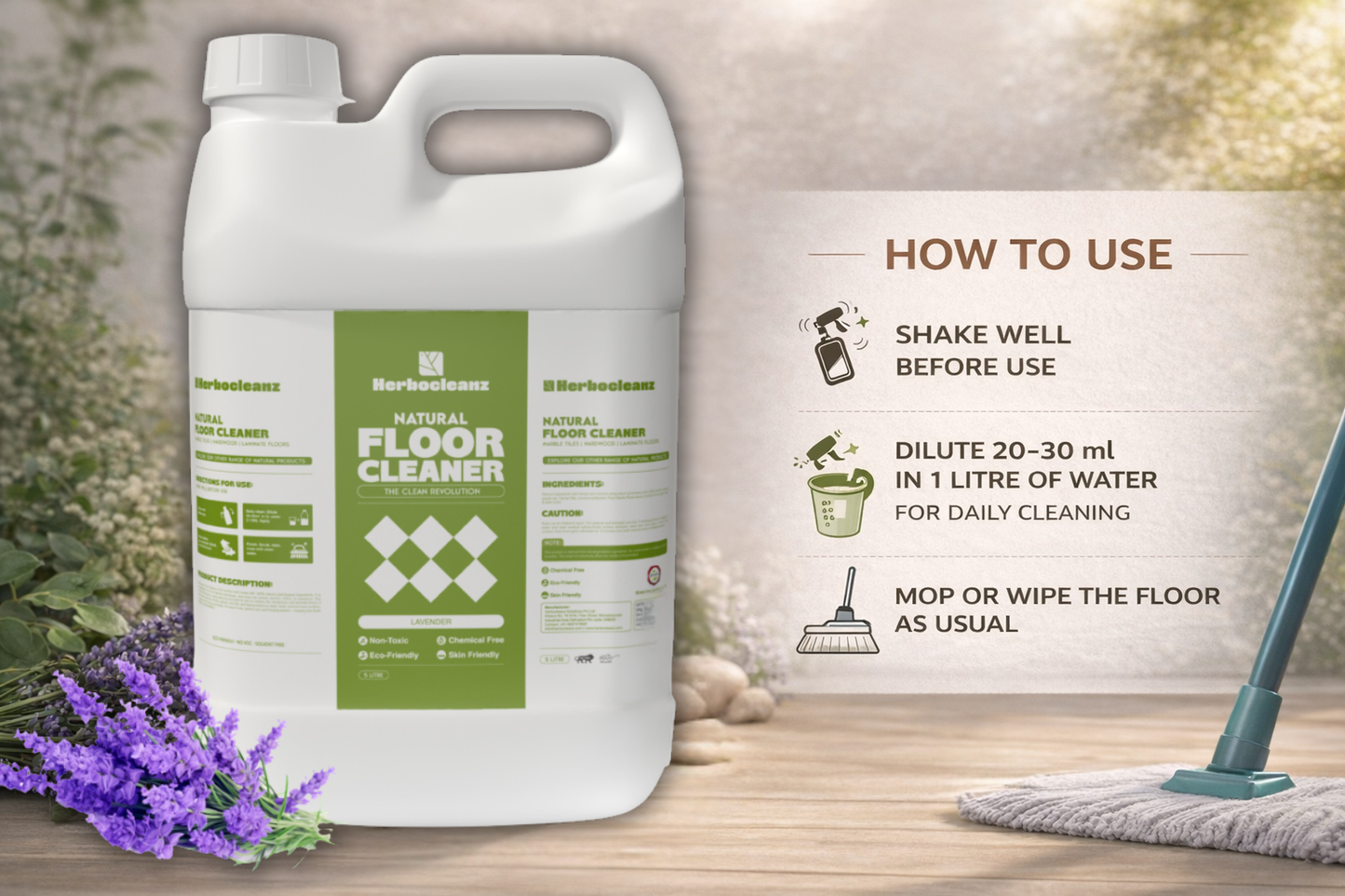 Natural Floor Cleaner & Mystic Aura Room Freshener Combo