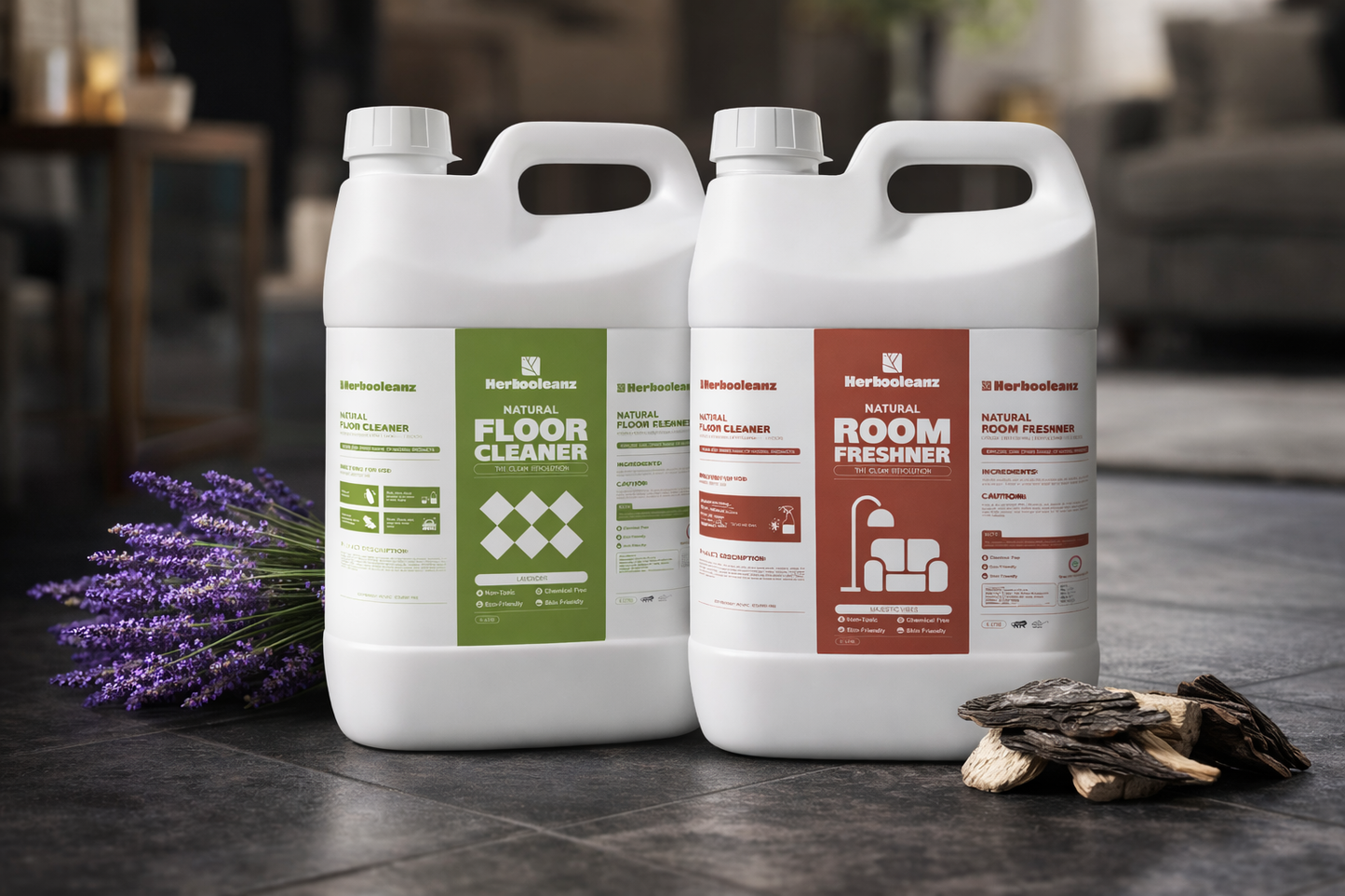 Natural Floor Cleaner & Mystic Aura Room Freshener Combo