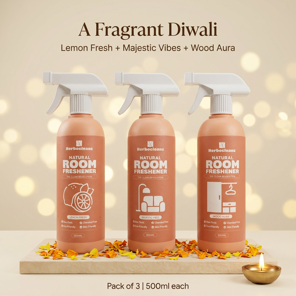 Lemon Fresh, Majestic Vibes and Wood Aura 500ml Diwali pack of 3